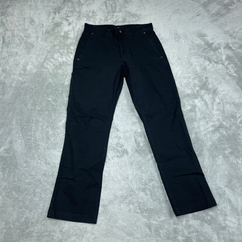 Eddie Bauer Mens Canvas Utility Pants 30X30 Black Stretch Durable a1291